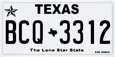 TX license plate BCQ3312