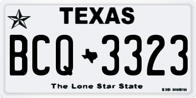 TX license plate BCQ3323