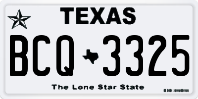 TX license plate BCQ3325