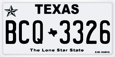 TX license plate BCQ3326