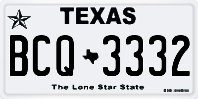TX license plate BCQ3332