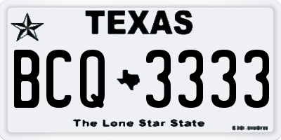 TX license plate BCQ3333