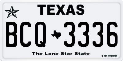 TX license plate BCQ3336