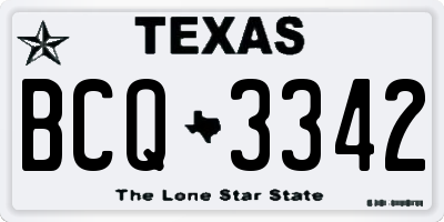 TX license plate BCQ3342