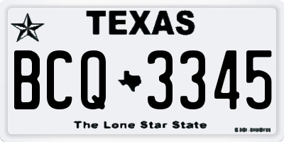 TX license plate BCQ3345