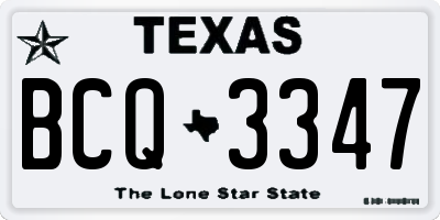 TX license plate BCQ3347