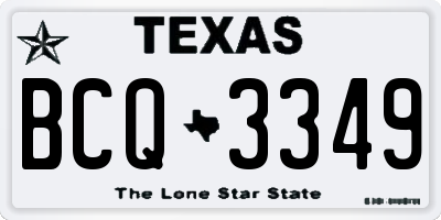 TX license plate BCQ3349