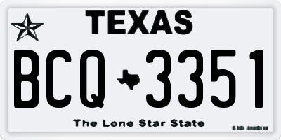 TX license plate BCQ3351