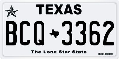 TX license plate BCQ3362