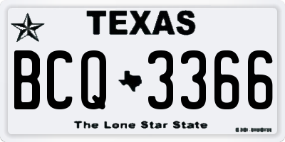 TX license plate BCQ3366