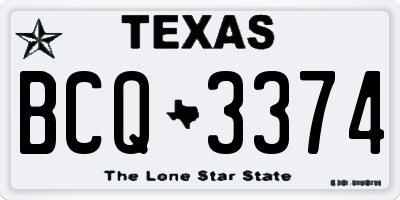 TX license plate BCQ3374