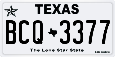 TX license plate BCQ3377