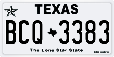 TX license plate BCQ3383