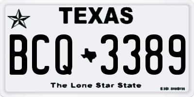 TX license plate BCQ3389