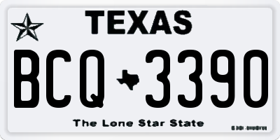 TX license plate BCQ3390