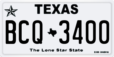 TX license plate BCQ3400