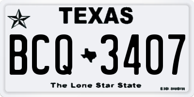 TX license plate BCQ3407