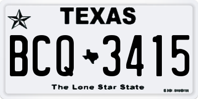 TX license plate BCQ3415