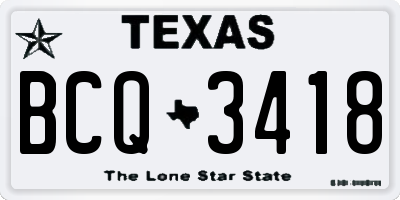 TX license plate BCQ3418