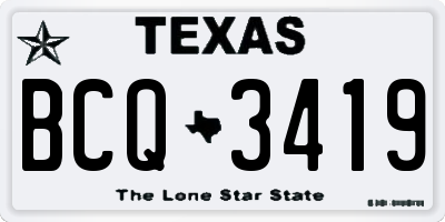 TX license plate BCQ3419