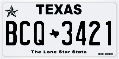 TX license plate BCQ3421