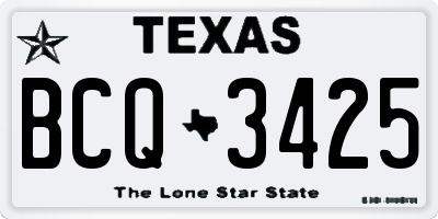 TX license plate BCQ3425