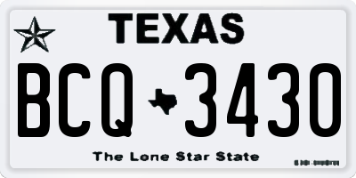 TX license plate BCQ3430