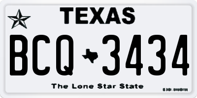 TX license plate BCQ3434