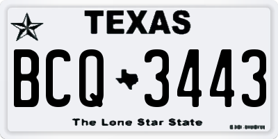 TX license plate BCQ3443