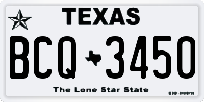 TX license plate BCQ3450