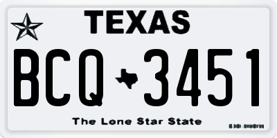 TX license plate BCQ3451