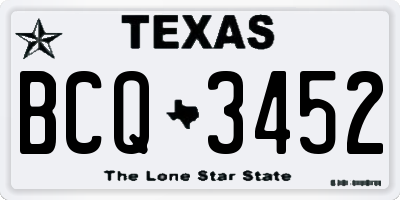 TX license plate BCQ3452
