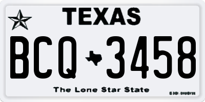 TX license plate BCQ3458