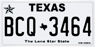 TX license plate BCQ3464