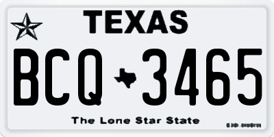 TX license plate BCQ3465