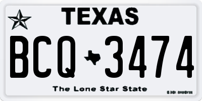 TX license plate BCQ3474