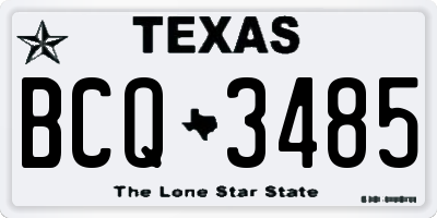 TX license plate BCQ3485