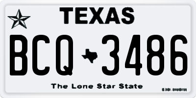 TX license plate BCQ3486