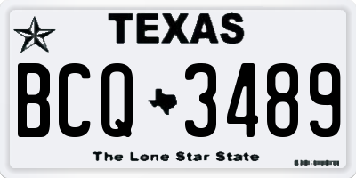 TX license plate BCQ3489
