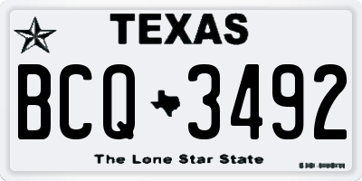 TX license plate BCQ3492