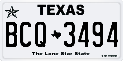 TX license plate BCQ3494