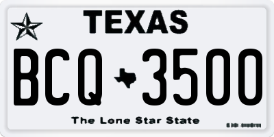 TX license plate BCQ3500