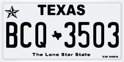 TX license plate BCQ3503