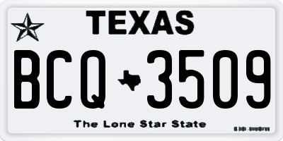 TX license plate BCQ3509