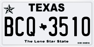 TX license plate BCQ3510