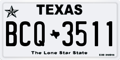 TX license plate BCQ3511