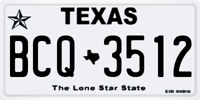 TX license plate BCQ3512