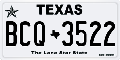 TX license plate BCQ3522