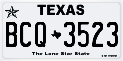 TX license plate BCQ3523