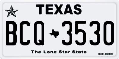 TX license plate BCQ3530